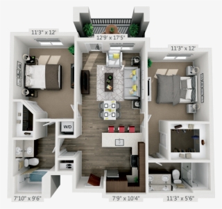 Bonneville - Luxury Apartment Floor Plans 3d