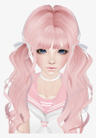 Pink Hair Imvu - 500x688 PNG Download - PNGkit