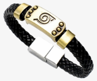 Naruto Hidden Leaf Black Bracelet - Presente Para Namorado Fã De Naruto