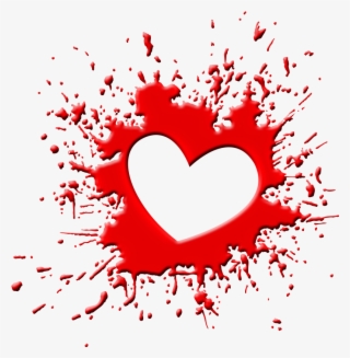 Blood Splash Png Heart - Klecks Png