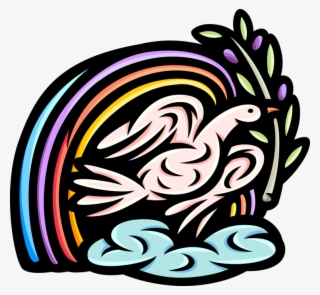 Vector Illustration Of Dove Of Peace Bird With Olive - Illustration