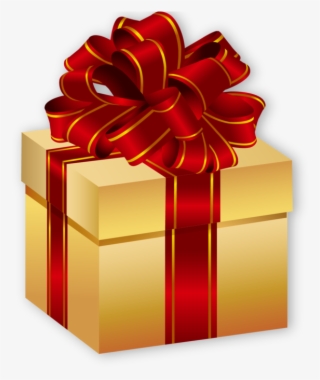 Box With A Present With A Red Bow - Gift Wrapping