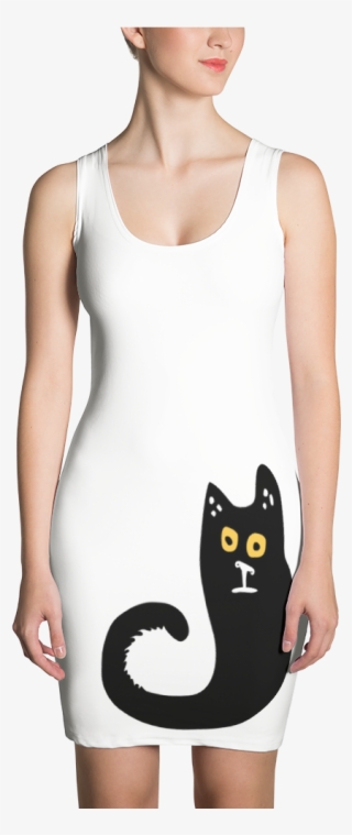 Black Cat Silhouette - United States Map Dress