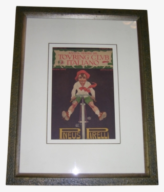 Child On Bike 1917 Advertisement In Colors For Pirelli - Picture Frame