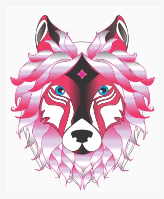 Pink,wolf Head,naughty,free Vector Graphics,free Pictures, - Gambar Animasi Kepala Serigala