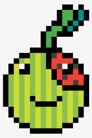 Kawaii Watermelon - Video Game Pixel Art Grid
