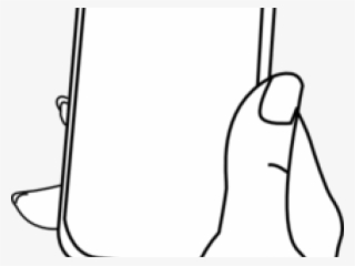 Iphone Clipart Hand Holding - Line Art