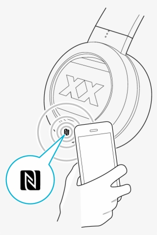 Touch The Nfc Antenna Location Of The Bluetooth Device - Line Art