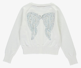 Angel's Face Wings Design Off White Cardigan - Cardigan