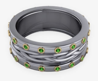 Emerlad Sculptured Wedding Band - Bangle