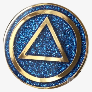 Aa Circle Triangle Logo Reflex Blue Glitter Gold Plated - Circle