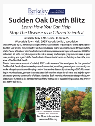 Sudden Oak Death Blitz Flyer - University Of California, Berkeley