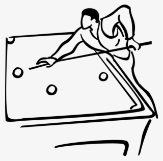 Vector Illustration Of Sport Of Billiards Player Plays - Vetor Mesa De Bilhar
