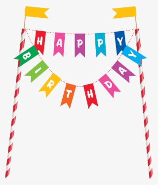Bunting Happy Birthday Cake Topper - Birthday Cake Bunting Topper