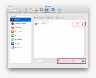 Safari's Reader Settings Window - Safari 12 Pop Up Blocker