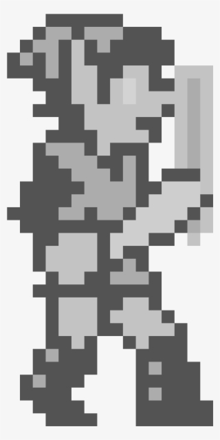 Pixel Link (black And White) - Link Zelda 2 Png