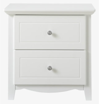 Home Paris Bedside Table - White Night Stand Transparent