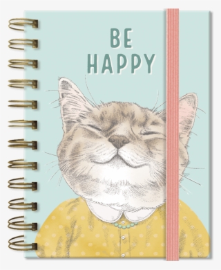 Be Happy Pocket Notebook - Tabby Cat