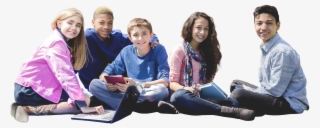 Group Of Middle School Kids With Books - Girl