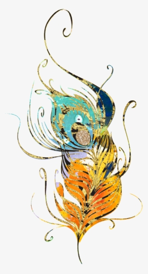 Feathers Glitter Gold Clip Art Peacock Scrapbooking - Scalable Vector Graphics