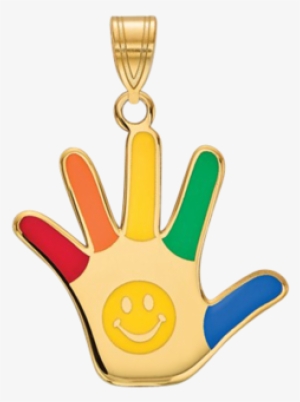 14k Gold Autism Handprint Pendant