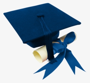 Gradcap - Blue Graduation Cap And Diploma