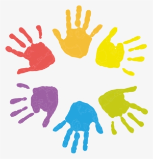 Graphic Black And White Child Care Pictures Icons And - Colorful Hands