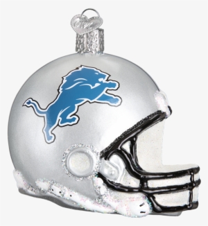 Detroit Lions Nfl Football Helmet Glass Ornament