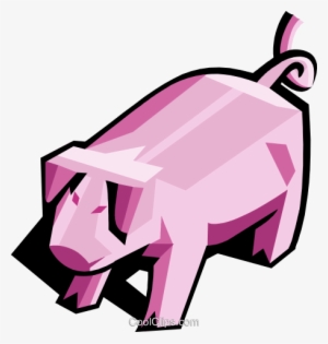 Stylized Pig Royalty Free Vector Clip Art Illustration - Clip Art