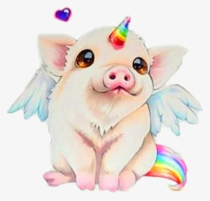 Piggy Unicorn Pig Cute Animal Fantacy Creative Remixit - Cute Pig Unicorn Drawing