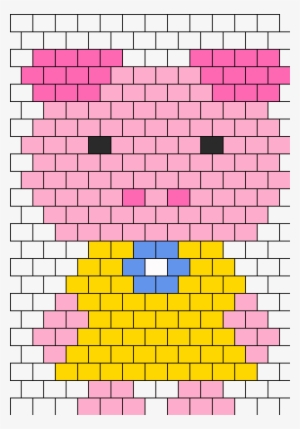 Cute Pig Character Bead Pattern - Beading Peyote Pig