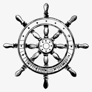 Ship Helm Illustration Sticker - Ship Steering Wheel Drawing