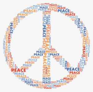 Peace Sign Word Cloud No Background - Transparent Background Peace Clipart