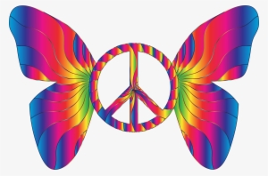 Peace Sign Clipart Groovy - Butterfly Peace Sign