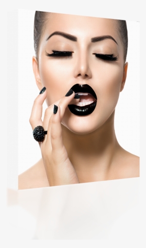 Black Lipstick Model - Black Lipstick Make Up Look