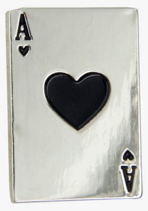 Heart Card Pin, Silver - Silver