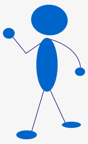 Waving Blue Stick Man Svg Clip Arts 366 X 600 Px