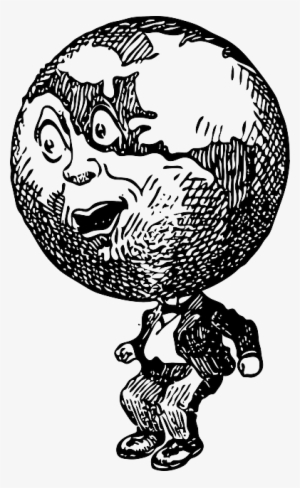 Globe, Earth, Man, Face, Standing, Surprised, Surprise - Earth Face Drawing