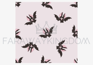 Black Bat Halloween Vector Illustration Seamless Pattern - Design