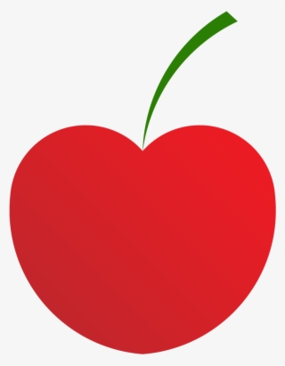 Cherry Heart - Cute Apple With Face Clipart