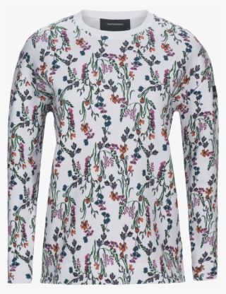 Women's Season Cotton Blend Printed Sweatshirt White - Long-sleeved T-shirt