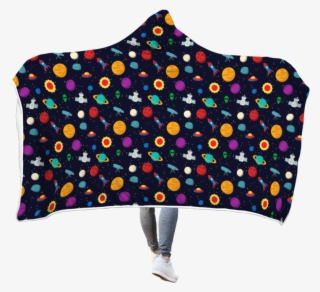3d Planets And Spaceships In Galaxy Full-print Hooded - Polka Dot