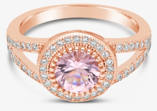 Silver Rose Gold Plated White & Morganite Colour Cubic - Nwj Rose Gold Rings