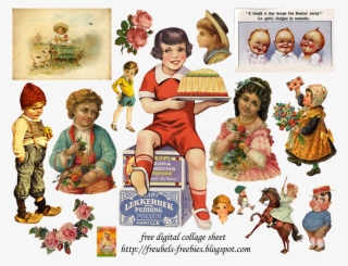 Vintage Ephemera, Vintage Art, Collage Sheet, Digital - Vintage Collage Png