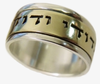 Spinning Gold And Silver Ani L'dodi Ring - Titanium Ring