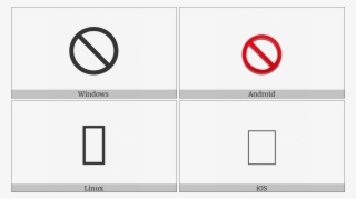 Prohibited Sign On Various Operating Systems - End Of Ayah Symbol