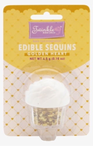 Golden Heart Edible Sequins - Cosmetics