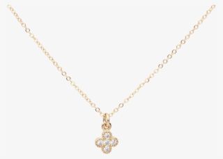 Cz Tiny Clover Necklace Jesus Piece, Clover Necklace, - Pendant