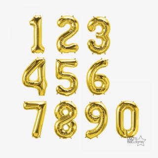 34 Inch Gold Numbers - Gold Numbers Transparent