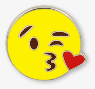 Emoji Blow A Kiss Enamel Pin - Circle